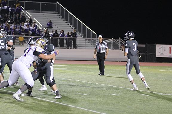 Sophomore quarterback and wide receiver Alex Fernandez steps up to play starting quarterback against Marble Falls in his first start on varsity. The game resulted in a 47-42 Viper win.