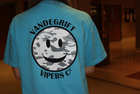 Vandegrifts C2 t-shirt exhibits there theme for the year, Soldiers for Kindness.