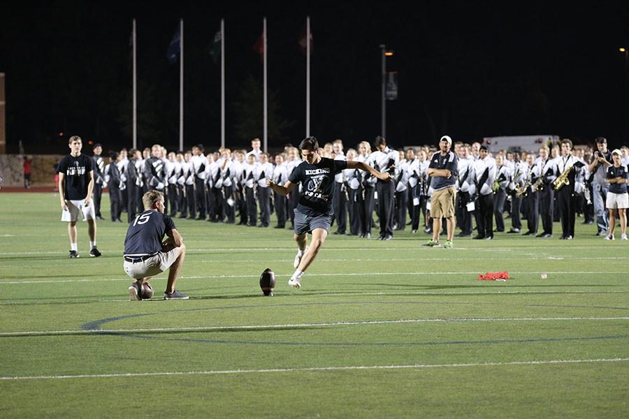 John Clay Richards punts at the 10 yard line for Kicking for Cash 