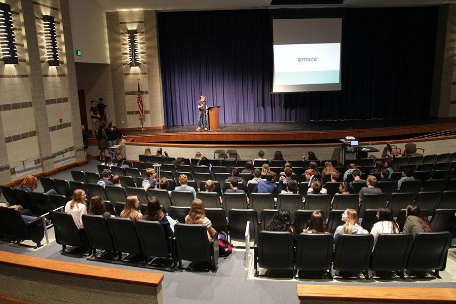 Preston Mayo speaks during the first Amare Outreach meeting during PIT.