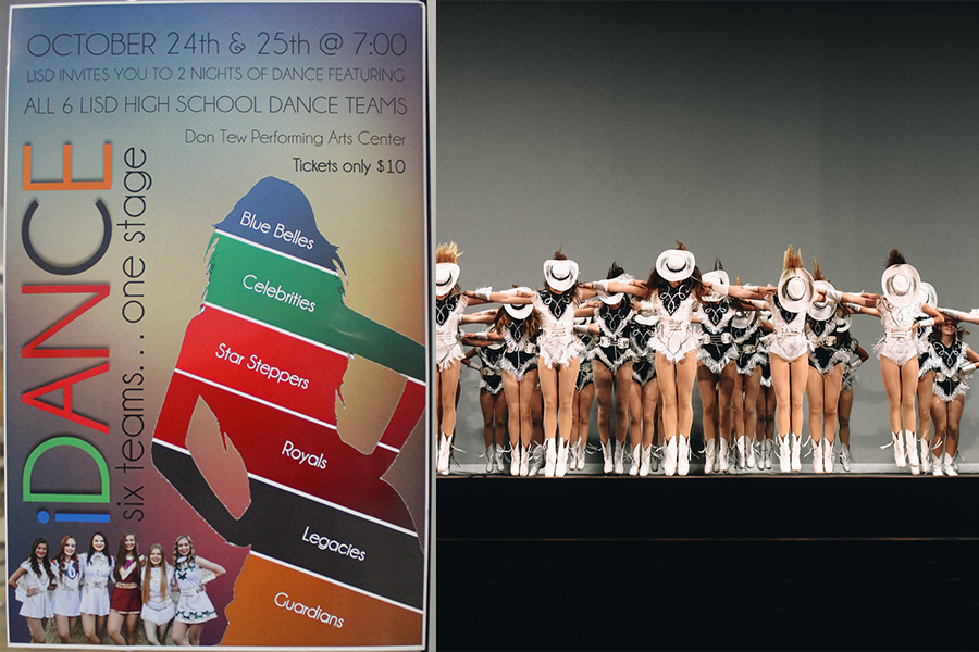 iDance poster (left). The Legacies run through one of their routines during the dress rehearsal for iDance (right).