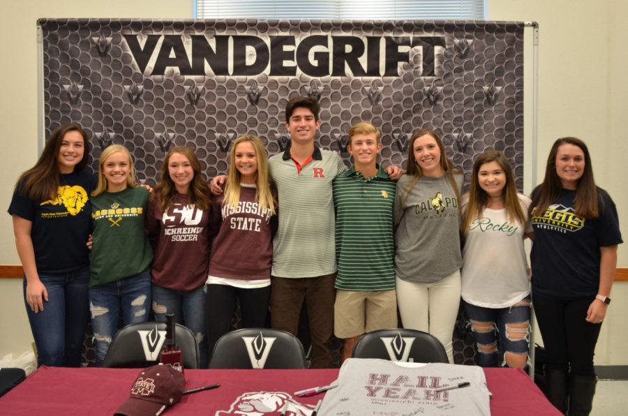 Nine seniors signed on Nov. 14 to continue to play sports in college. 