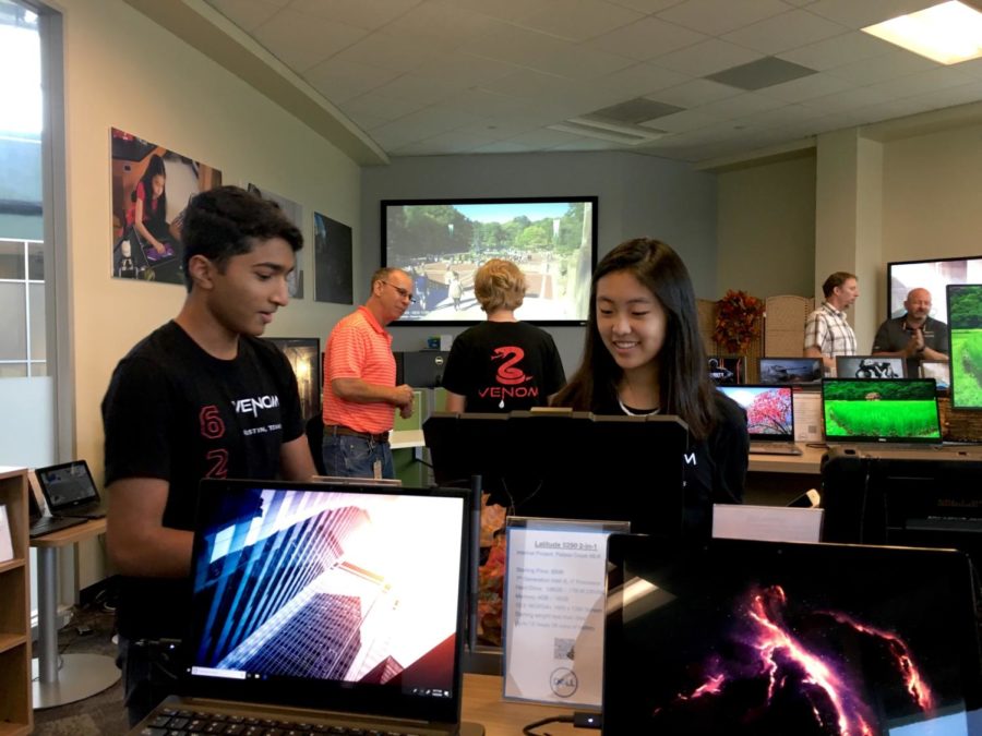 Robotics students play with software at Dell on Nov. 16.