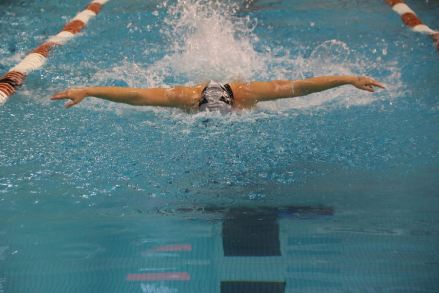 Senior Julianna Birlin hurries down the pool.