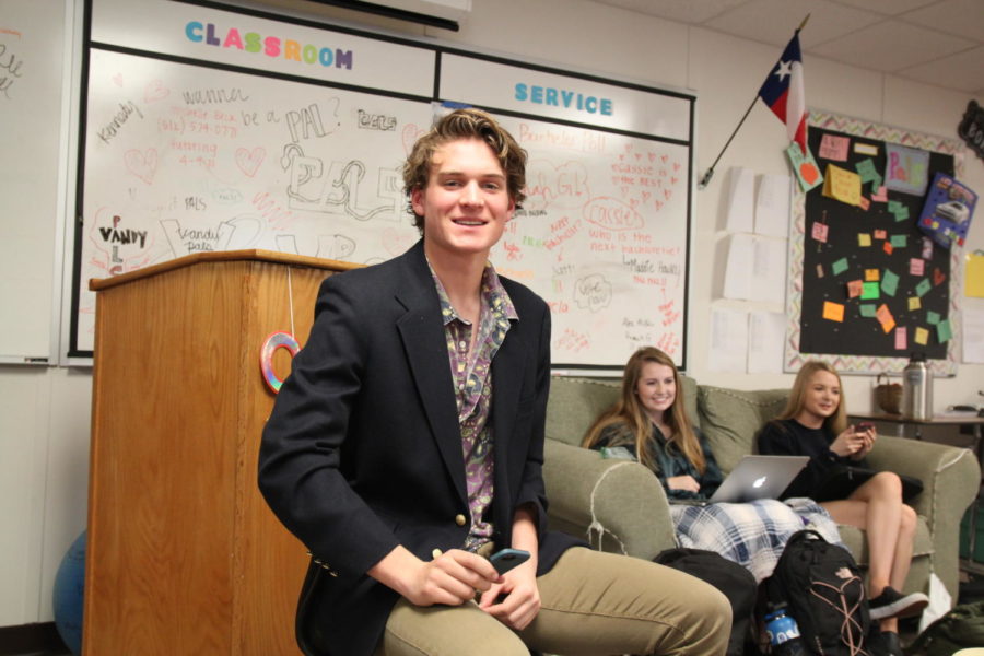 Senior Spencer Cain dressed up his Hawaiian shirt with a blazer for lacrosses game day. It’s always been a tradition to wear Hawaiian shirts for game day, but this year we thought we should step it up and we added blazers, Cain said.