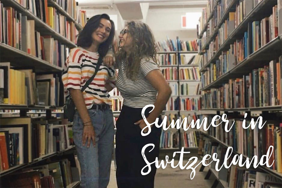 Josie and Chiara have a photoshoot in a library during Josies visit back to Zürich.