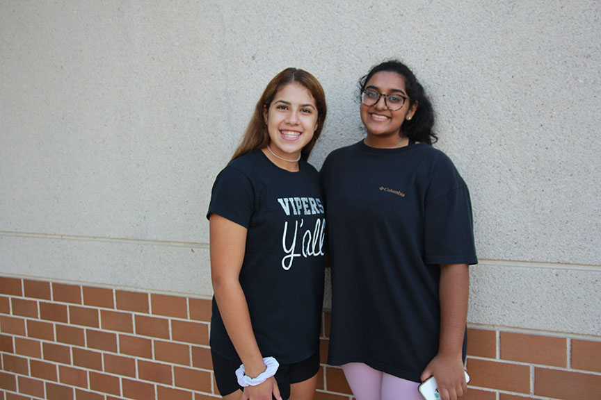 Freshman Vanessa Rubio (left) and senior Zia Rashed (right)