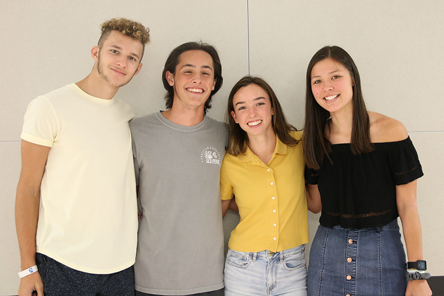 Captains Evan Watkins, Josh Pikoff,  Maggie Mcelmurry and Caitie Harmon (left to right)