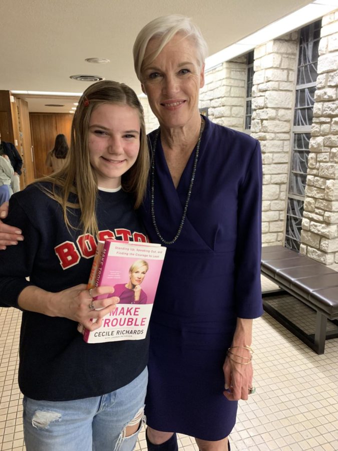 Katie+McClellan+poses+for+a+picture+with+Cecile+Richards%2C+women%27s+rights+activist+and+founder+of+Planned+Parenthood.