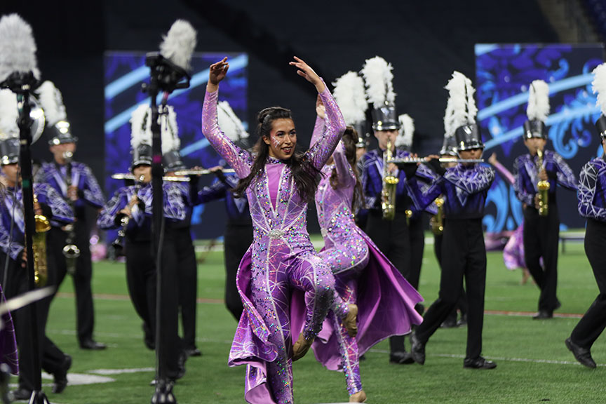 The Band and Vision Company performing during the Grand National semifinals.