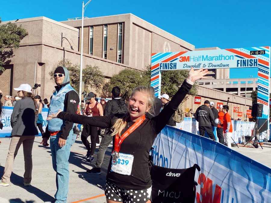 Kennedy Byrne at the 3M finish line. She ran the race in less than 2 hours.