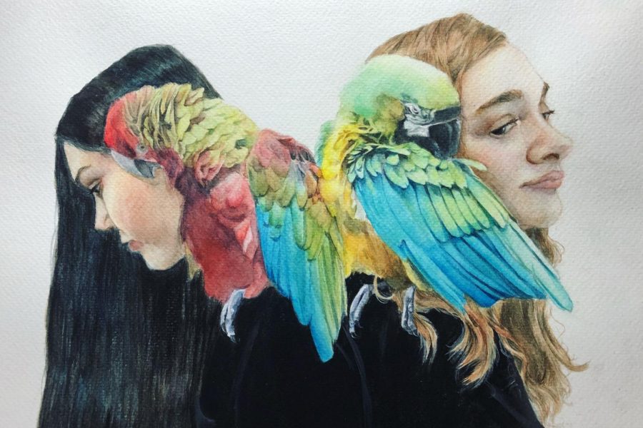 Grace Parks The Lie, done in watercolor, was one of two of her artworks that made it to VASE state.