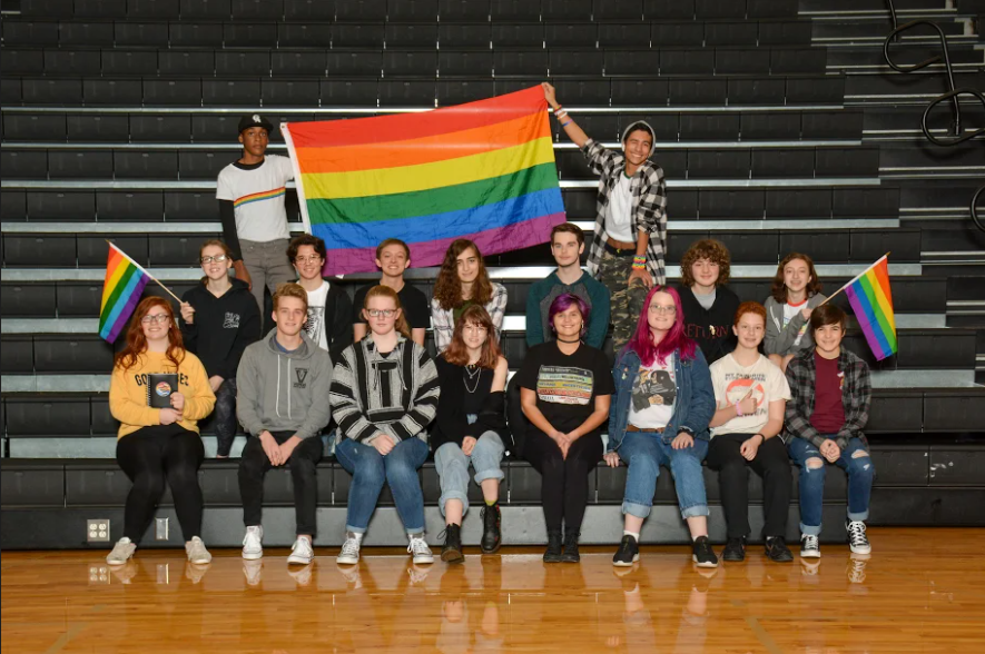 The LgbtVipers+ club yearbook photo from the 2019-2020 school year.