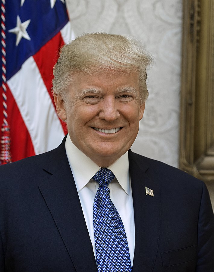 Official portrait of President Donald J. Trump in the White House. 