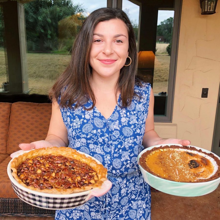 Hailey Shuster shows off some of her homemade baked goods.