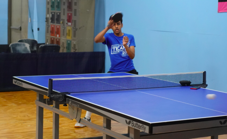 At table tennis club meetings last year, members practiced and played matches.