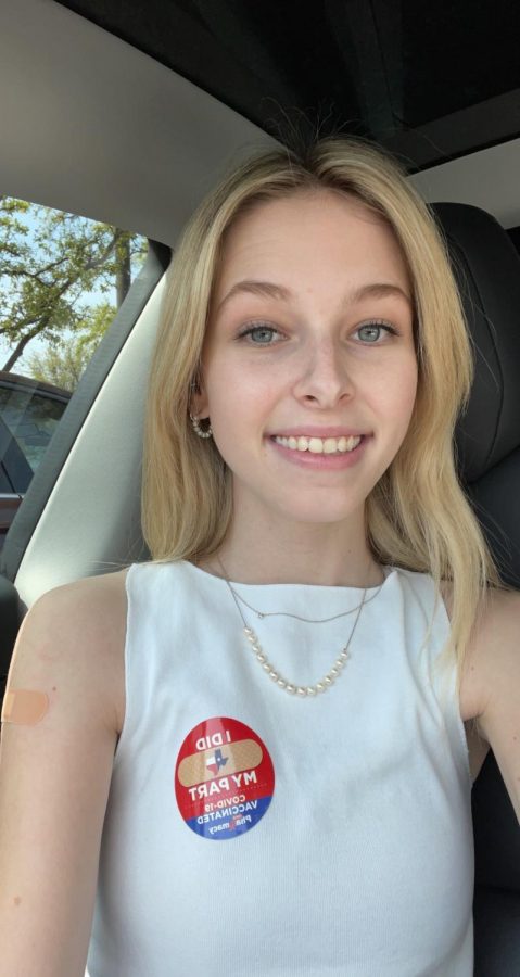 Eilla Reid after receiving second dose of the Moderna COVID-19 Vaccine