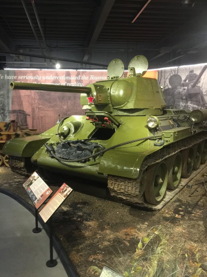 A Soviet WW2-era T-34/76 medium tank, one of the only ones on display in America. Photo by Nicholas Scoggins