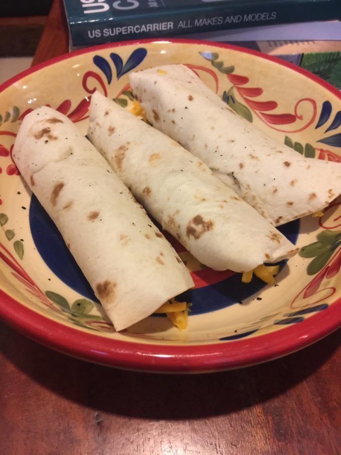 A completed batch of soft tacos cooked by the author.