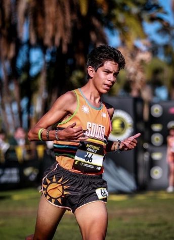 Kevin Sanchez giving it all that hes got in the  Eastbay XC Championship race
