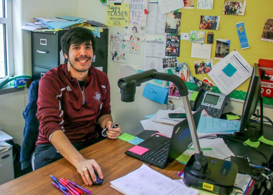 Mr. Ortiz right after finishing up teaching a lesson to his students