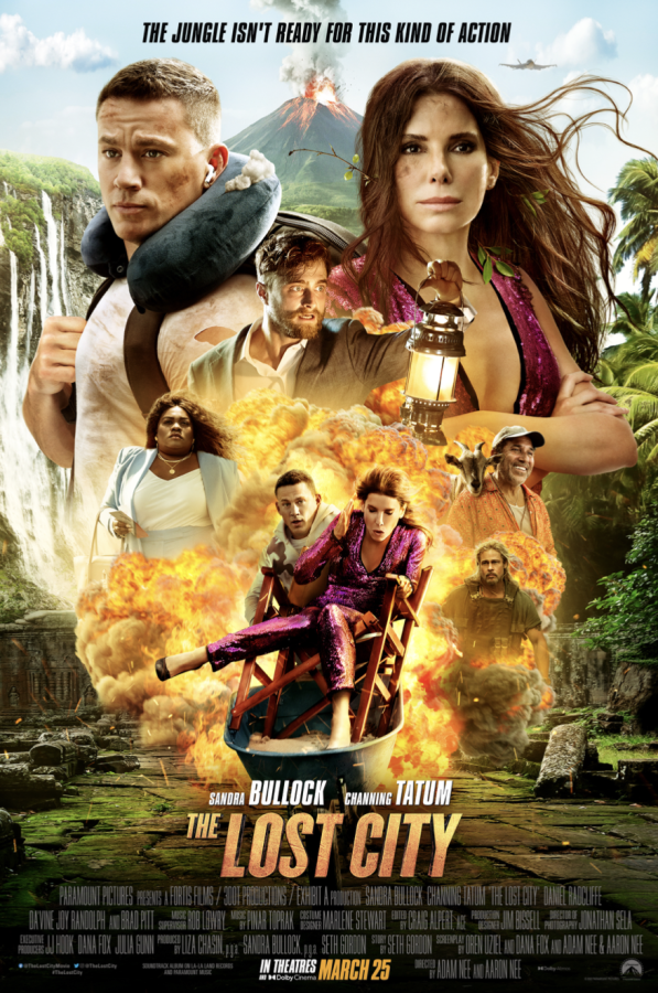 The movie poster for Lost City which is out now in theaters