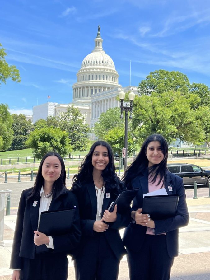 Copperhead representatives Allison Lo, Anamika Chinnakonda, Anjali Gorti attend National Advocacy Conference. They spent multiple days advocating for underfunded STEM programs.