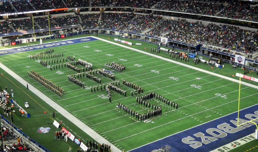 The 6A state champion marching band and Vision core perform their swan song at halftime.