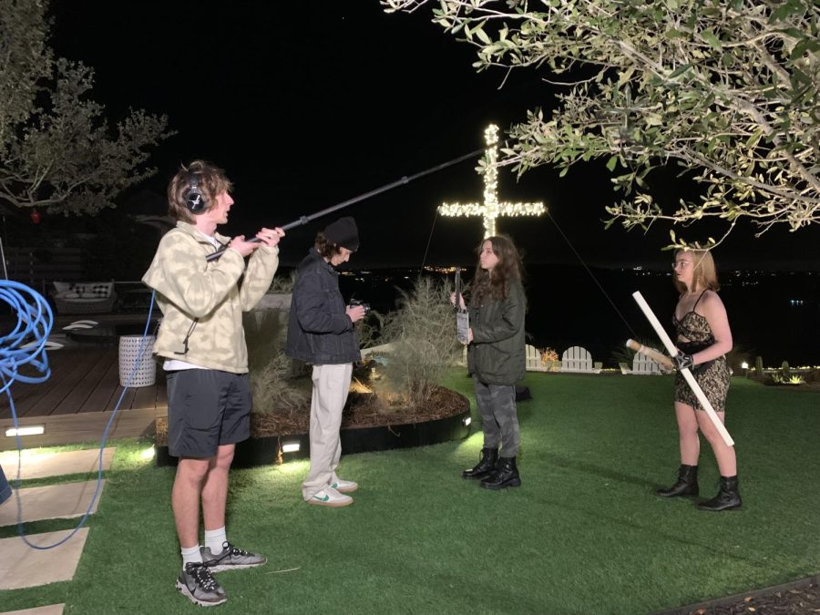 On the set of Art of The Blade they prepare for the sword fights to begin.