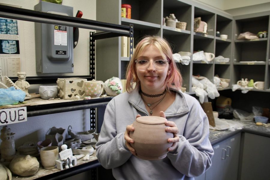 Barber has an entire shelf of pots at home, she says the process of spinning them and adding detail calms her.
I like the fact that its like symmetrical because when I used to like make stuff with my hands, trying to make it symmetrical was frustrating.