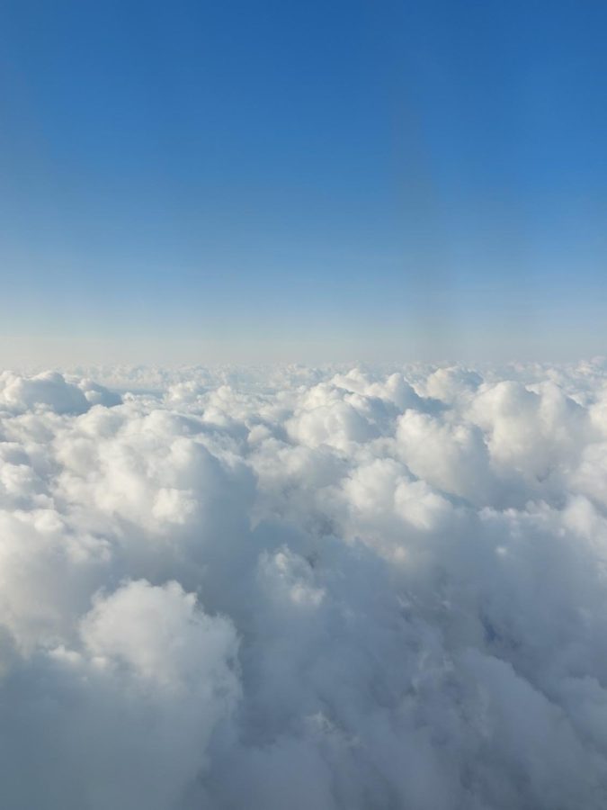 Students capture vivid sky pictures. Lockerman photographs the clouds from the airplane during her travels.