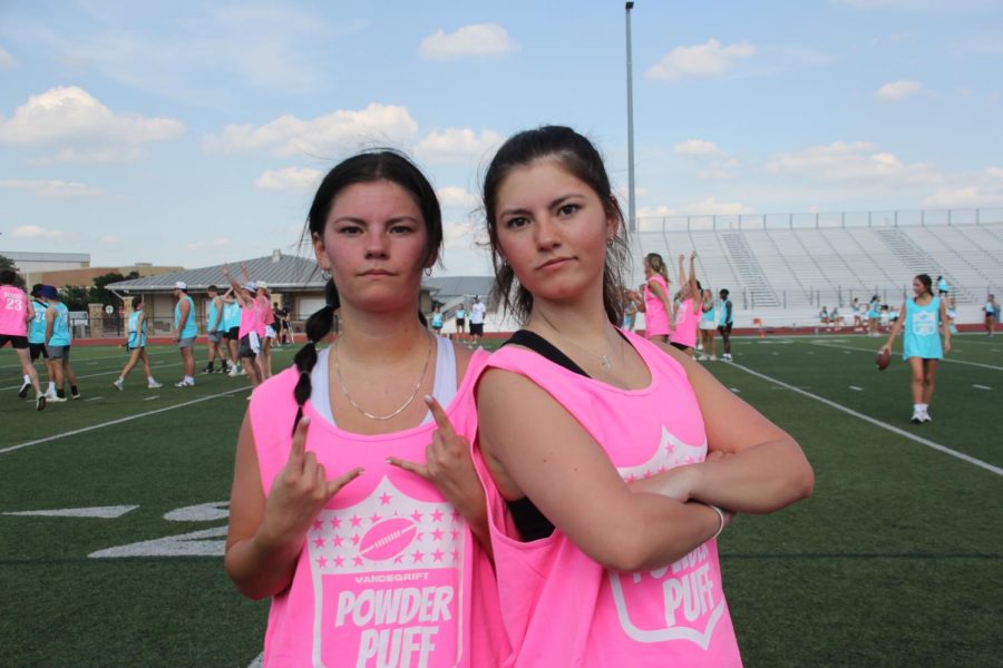 The seniors play the juniors in the annual Powder Puff flag football game in May.