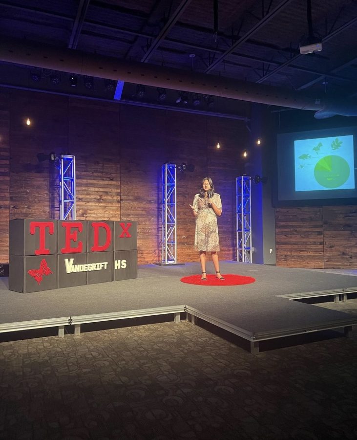 Junior Ankita Rajeshs hard work pays off as she walks the audience through her microbiology presentation. “I hope itll encourage others to make more social connections because its so important to our health and not just as a good cheer-me-up,” Rajesh said.
