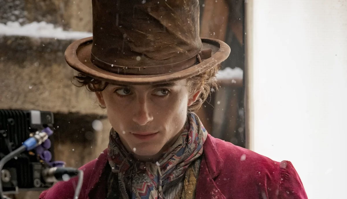 Award-winning actor Timothée Chalamet embodies the iconic Willy Wonka bringing the beloved character to life.