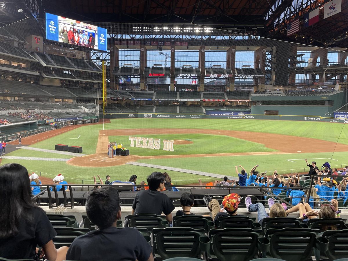 Students attended the Texas Destination Imagination State Competition award ceremony at the Globe Life field in Arlington, Texas.