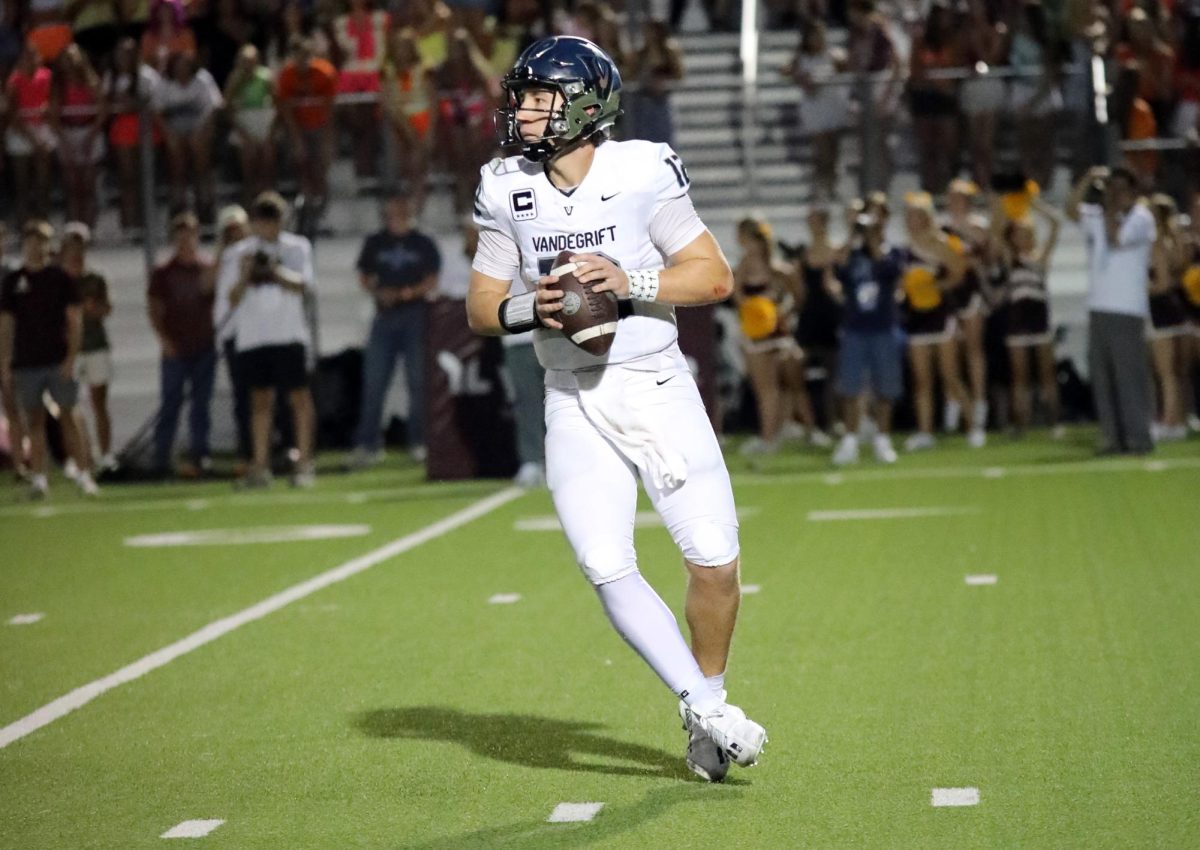 Senior quarterback Miles Teodecki and the varsity football team started the 2025 season at Dripping Springs, falling 41-14 in their season opener Aug. 29.