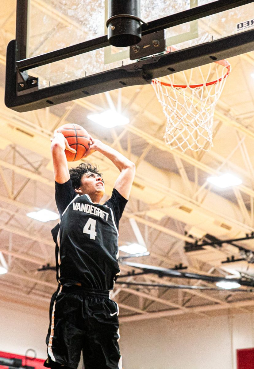 Senior Hayden Brannan goes up for a dunk. 